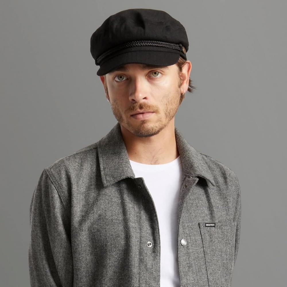 Brixton Hat Fiddler Cap Black L ( 7.5) Men Women Classic Modern Hat Casual - Picture 6 of 7